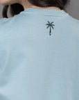 CAMISETA BOXY FIT MANGA CORTA AZUL