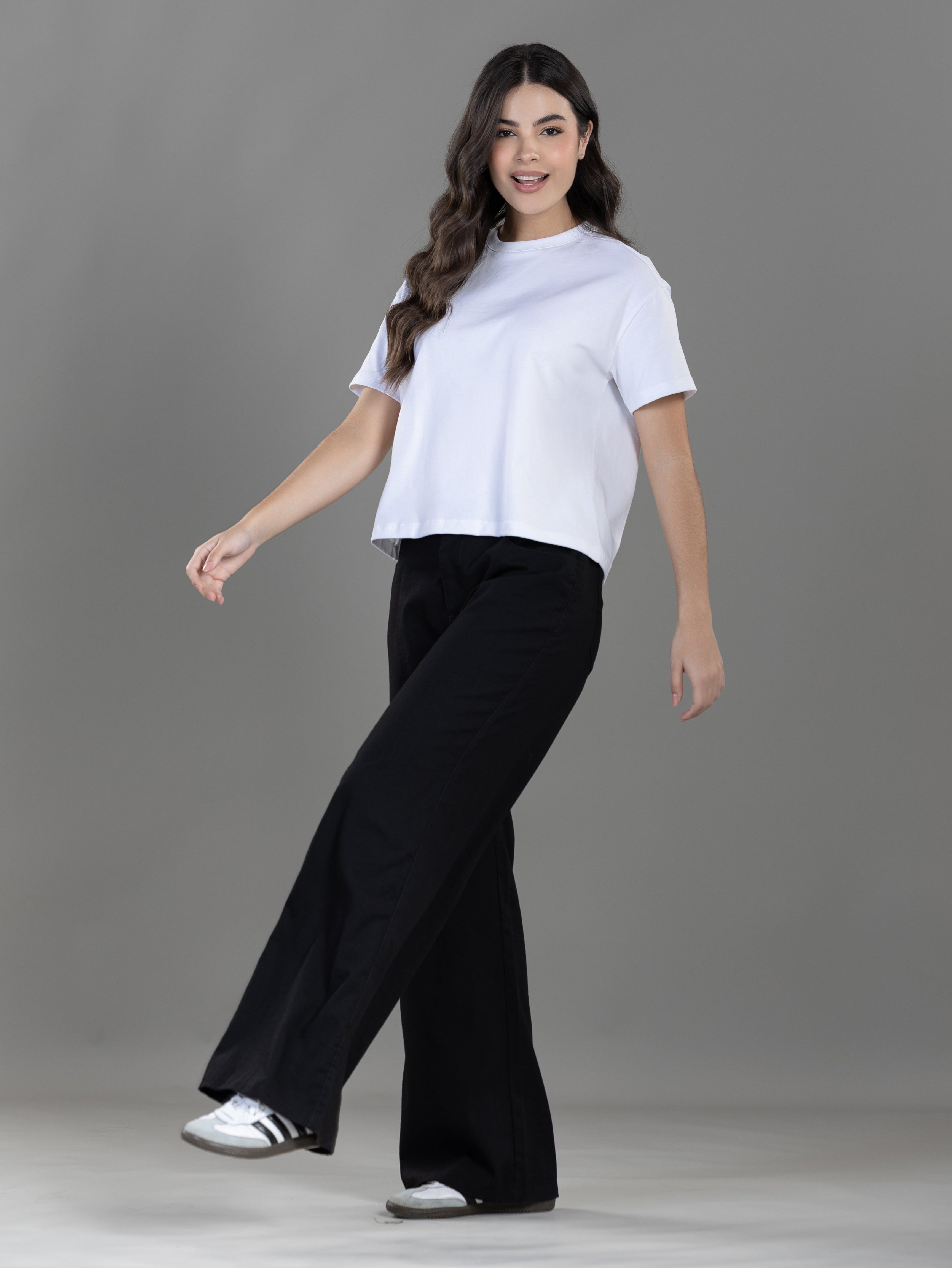 Pantalón Confort Negro Wide Leg