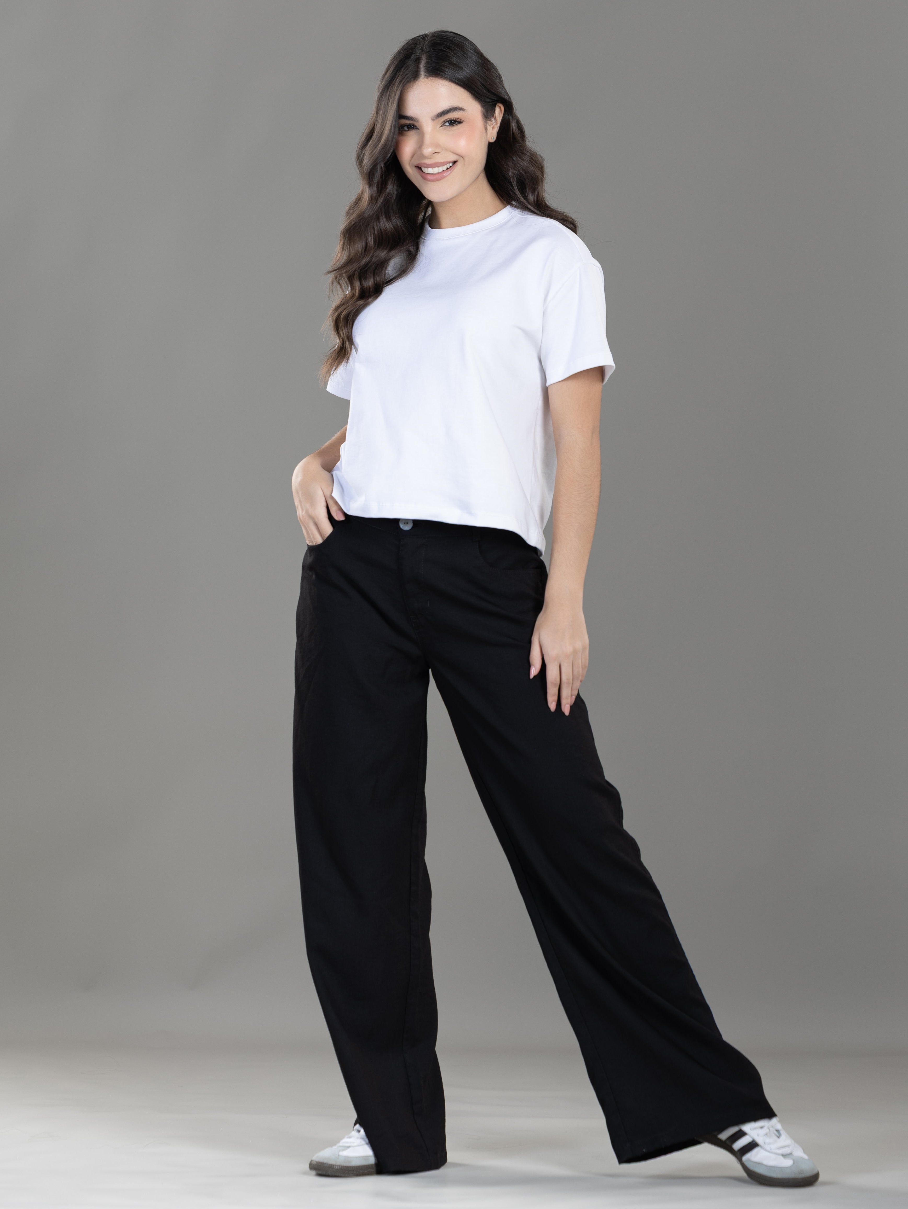 Pantalón Confort Negro Wide Leg