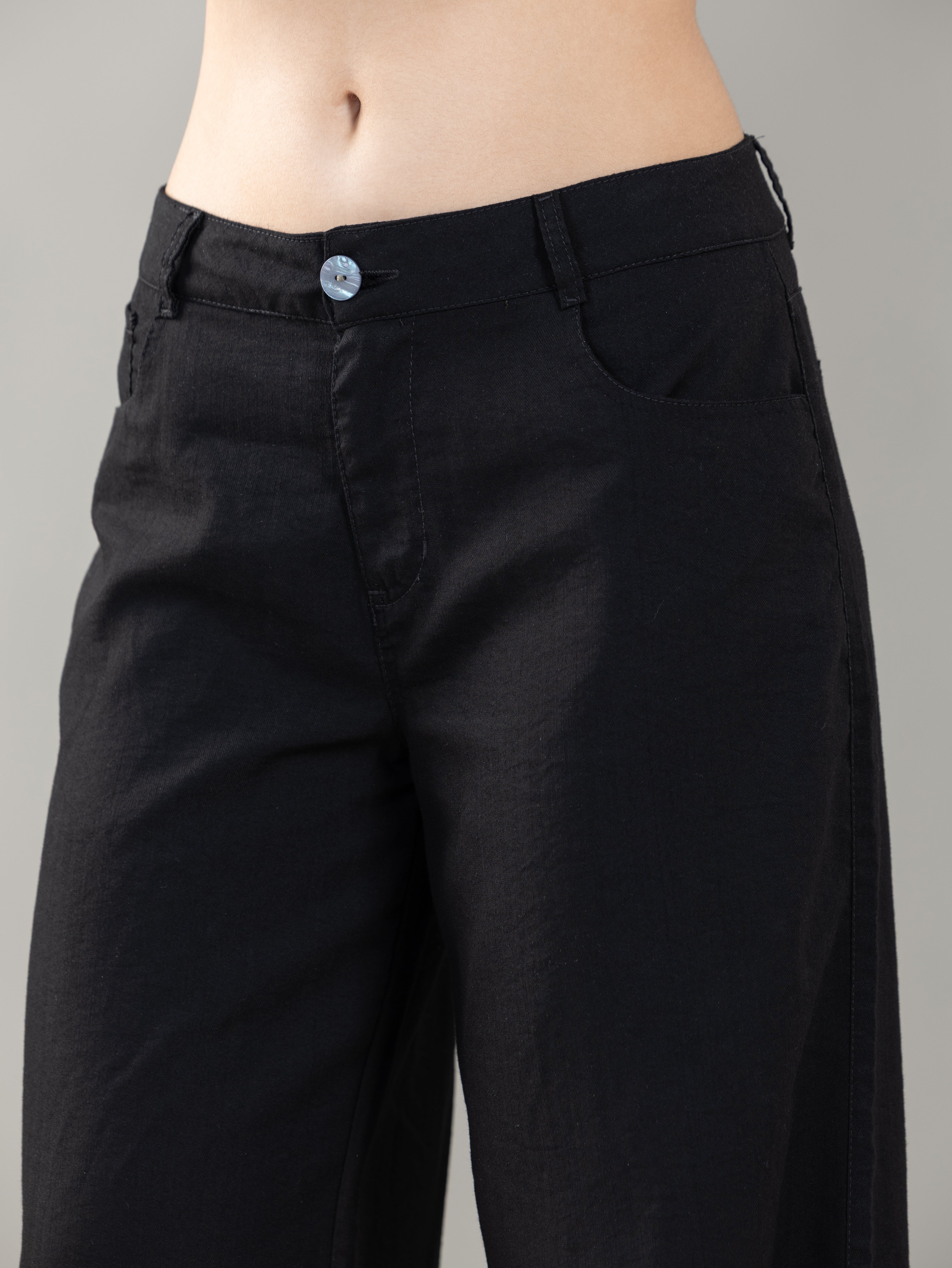 Pantalón Confort Negro Wide Leg