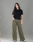 Pantalón Confort Verde Wide Leg