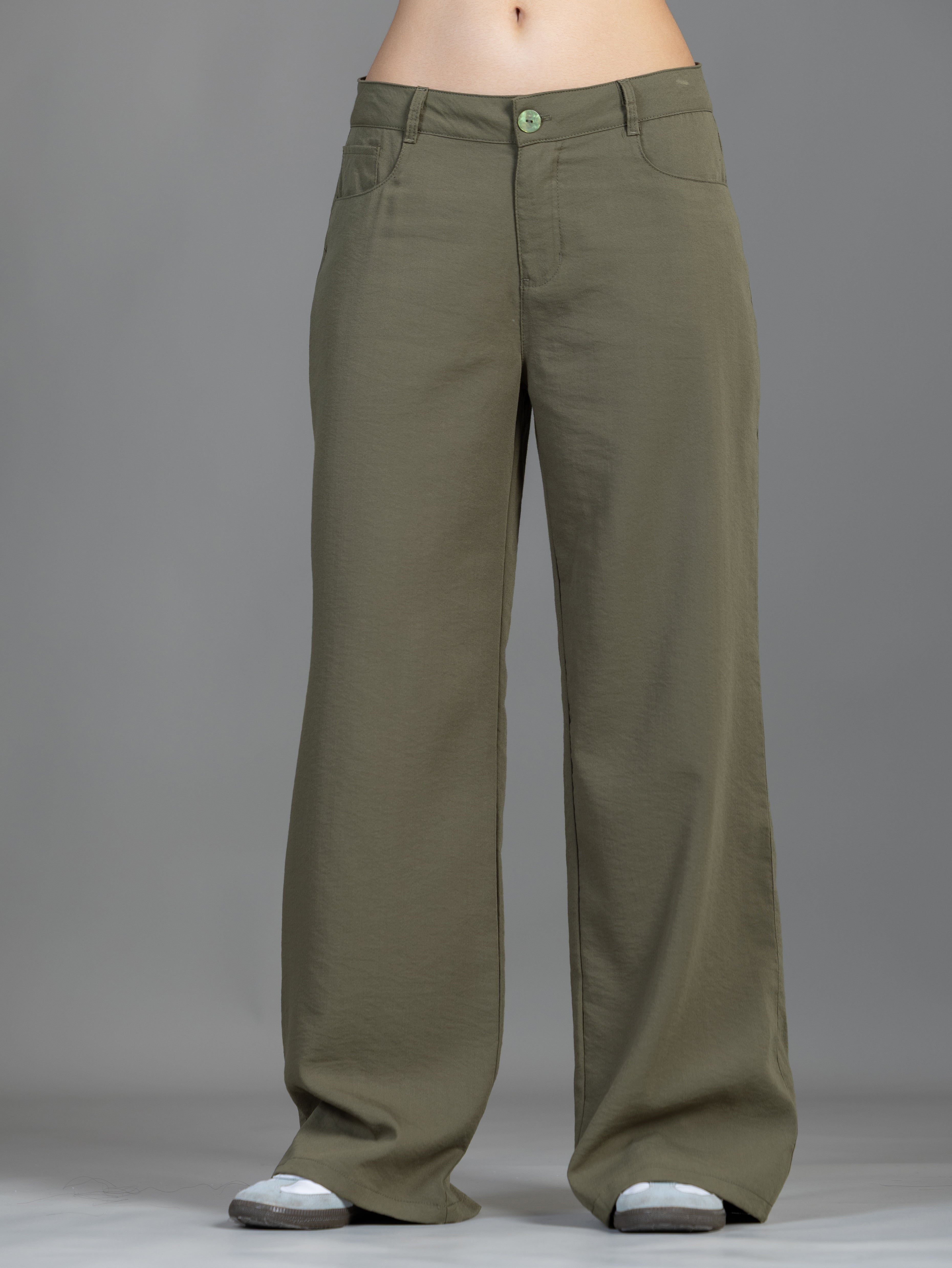 Pantalón Confort Verde Wide Leg