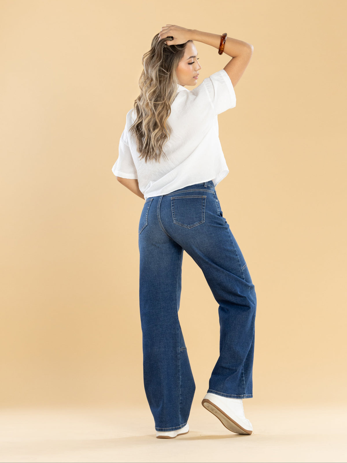 Jeans Confort Azul Oscuro Wide Leg Slim