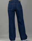 Jean Rígido Wide Leg Azul Oscuro