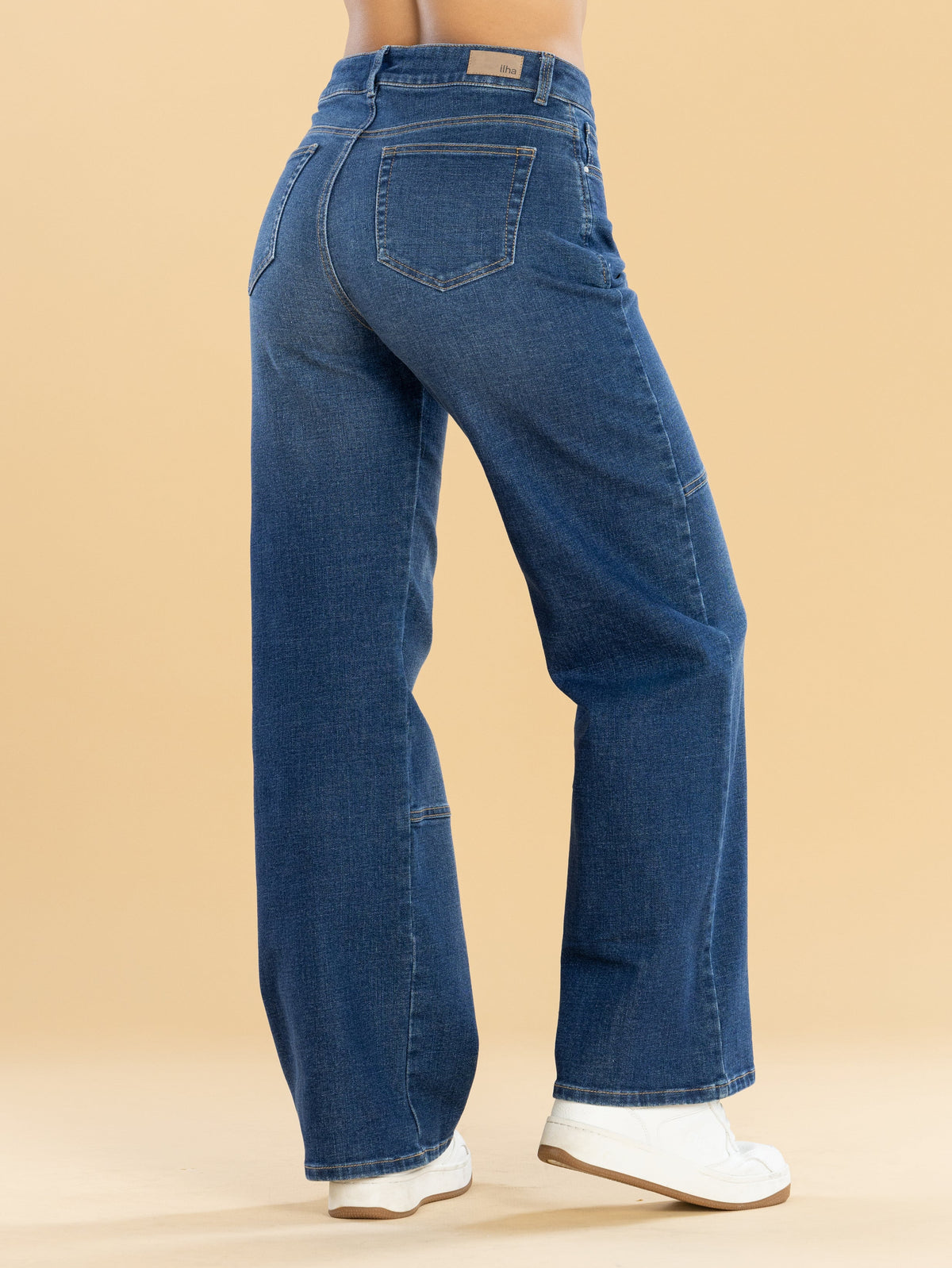 Jeans Confort Azul Oscuro Wide Leg Slim