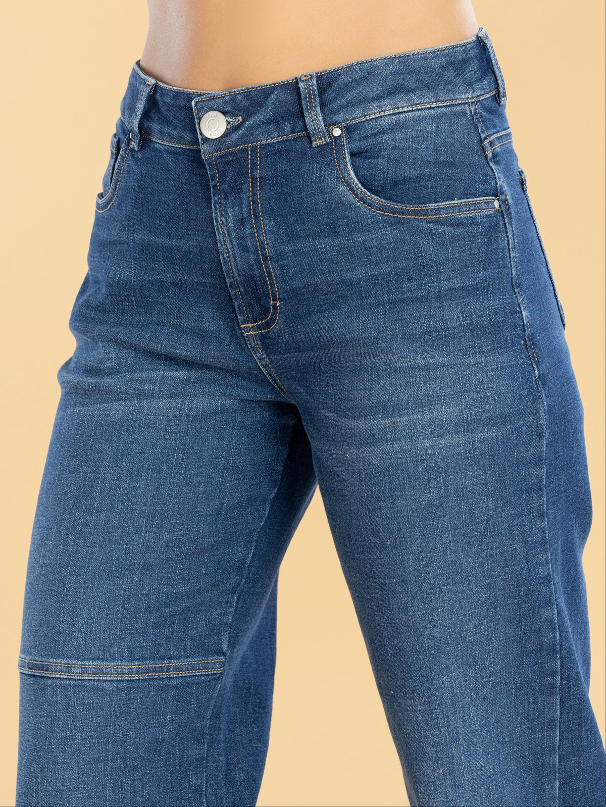 Jeans Confort Azul Oscuro Wide Leg Slim