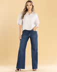 Jeans Confort Azul Oscuro Wide Leg