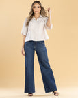 Jeans Confort Azul Oscuro Wide Leg
