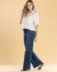 Jeans Confort Azul Oscuro Wide Leg