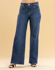 Jeans Confort Azul Oscuro Wide Leg