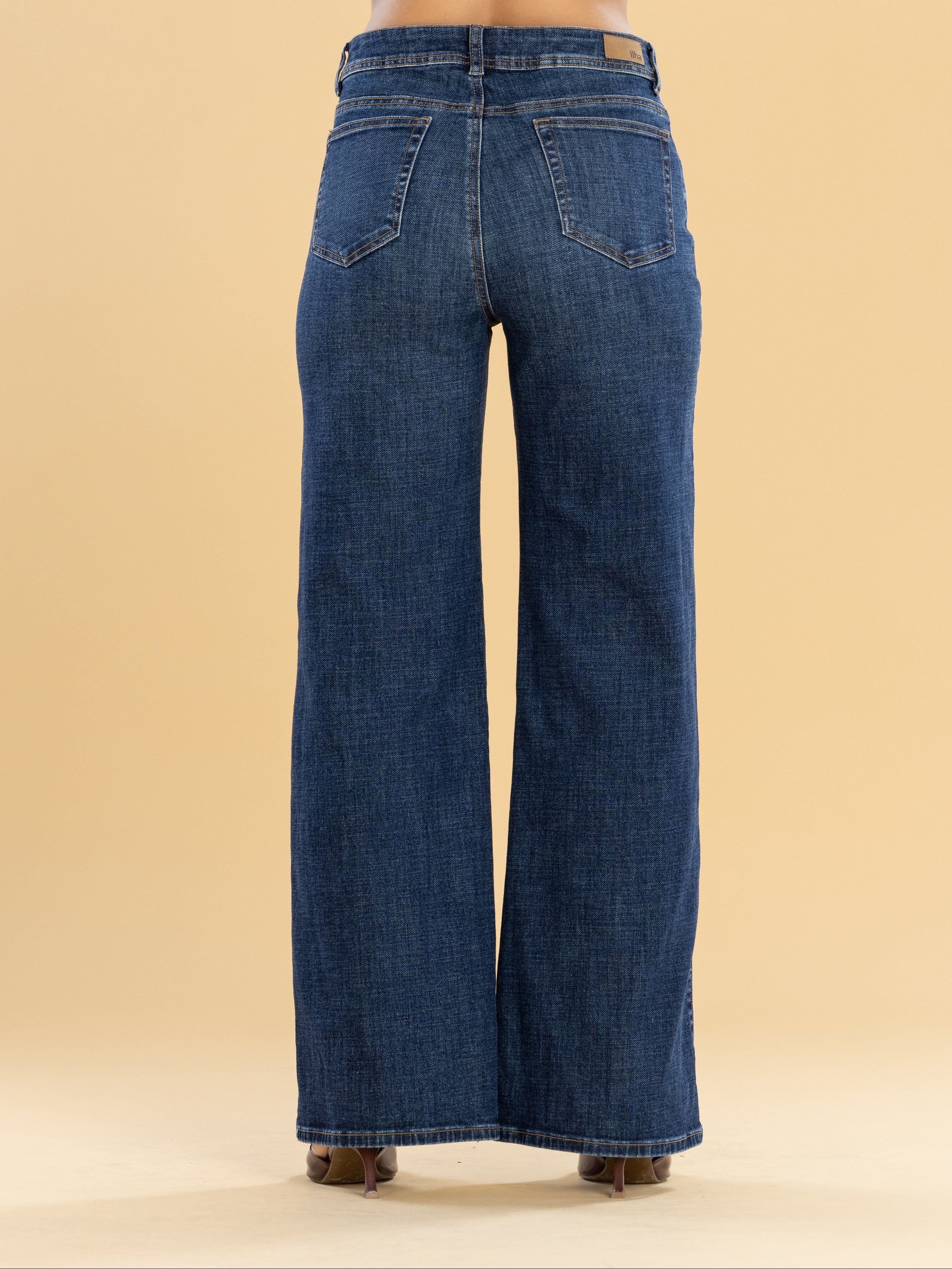 Jeans Confort Azul Oscuro Wide Leg