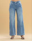 Jeans Confort Azul Medio Wide Leg