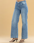 Jeans Confort Azul Medio Wide Leg