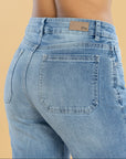 Jeans Confort Azul Medio Wide Leg