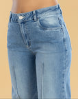 Jeans Confort Azul Medio Wide Leg