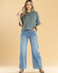 Jeans Confort Azul Medio Wide Leg