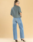 Jeans Confort Azul Medio Wide Leg