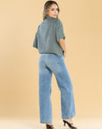Jeans Confort Azul Medio Wide Leg
