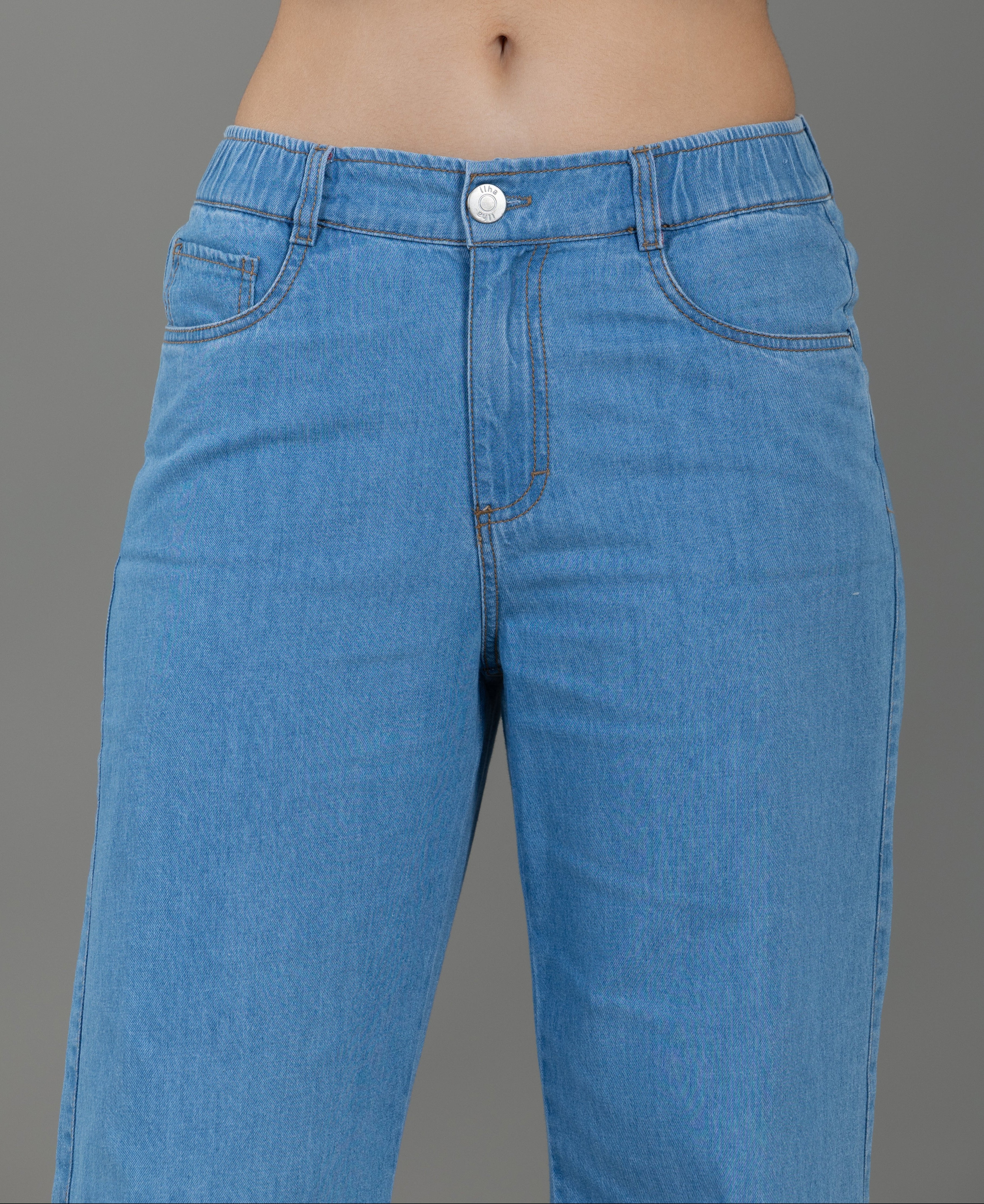 Jeans Confort Azul Claro Wide Leg