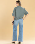 Jeans Confort Azul Medio Wide Leg