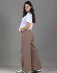 Pantalón Wide Leg Café Ajustable En Cintura