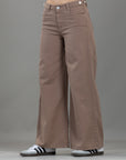 Pantalón Wide Leg Café Ajustable En Cintura