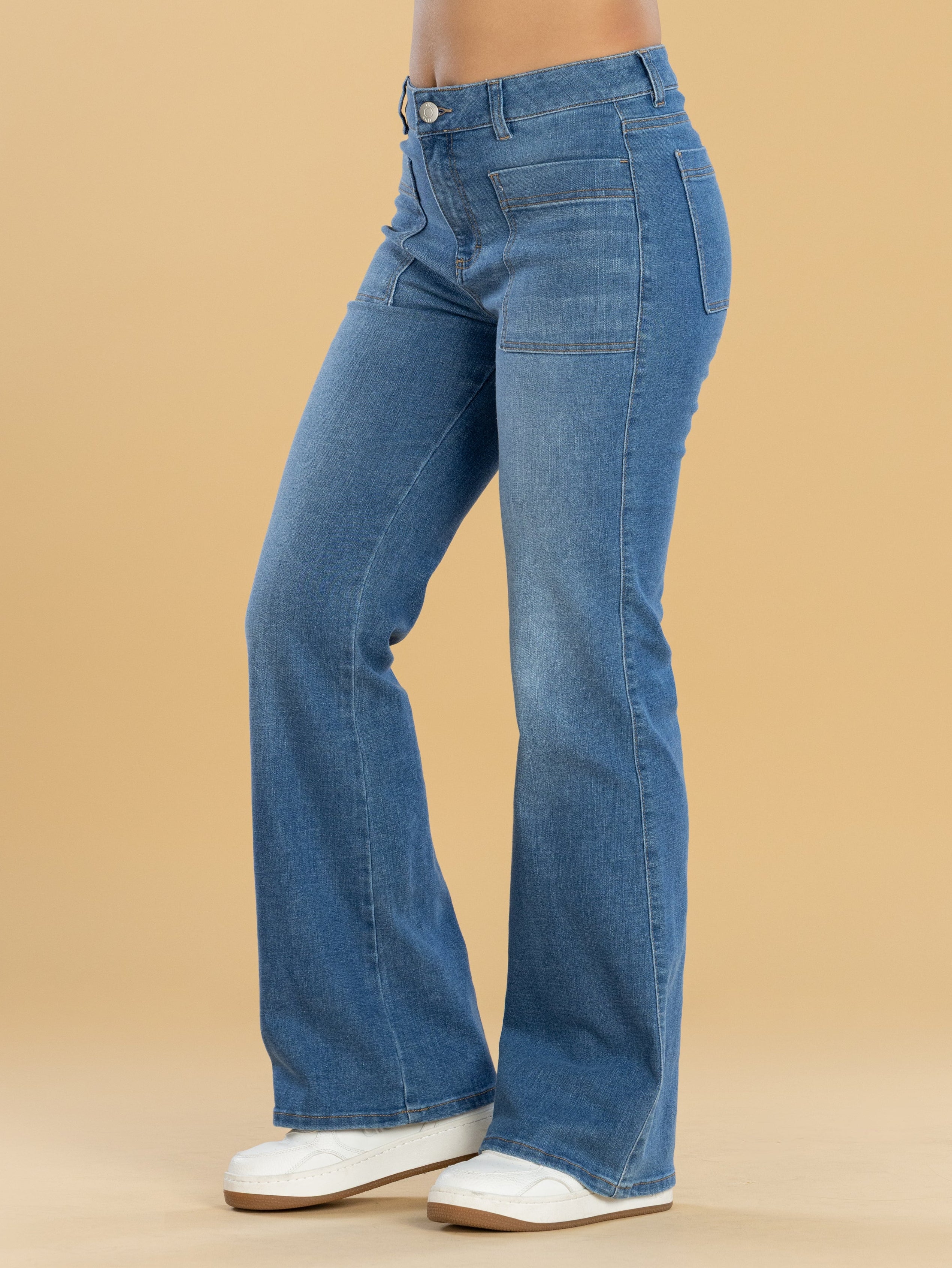 Jeans Confort Azul Medio Flare