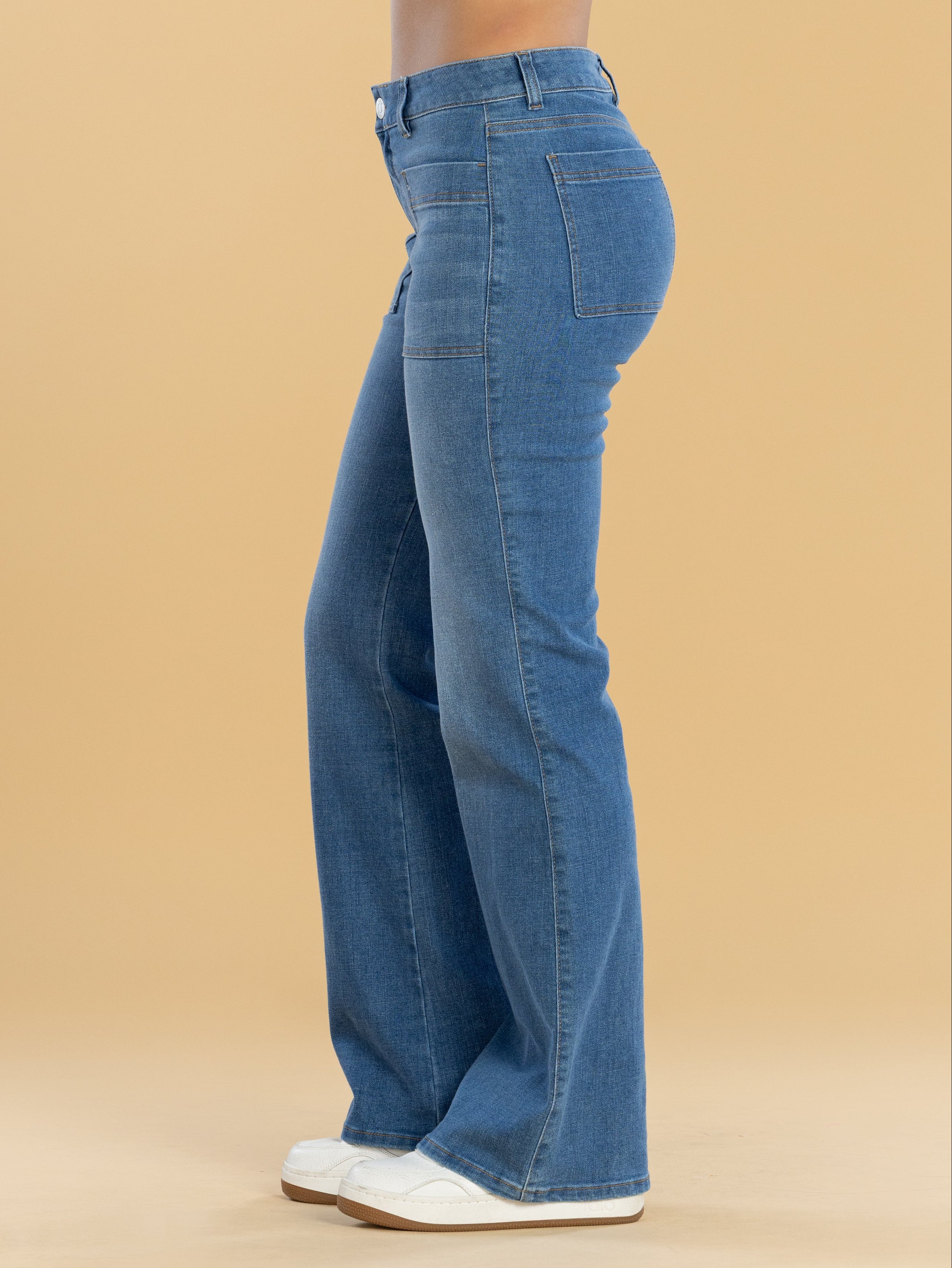Jeans Confort Azul Medio Flare