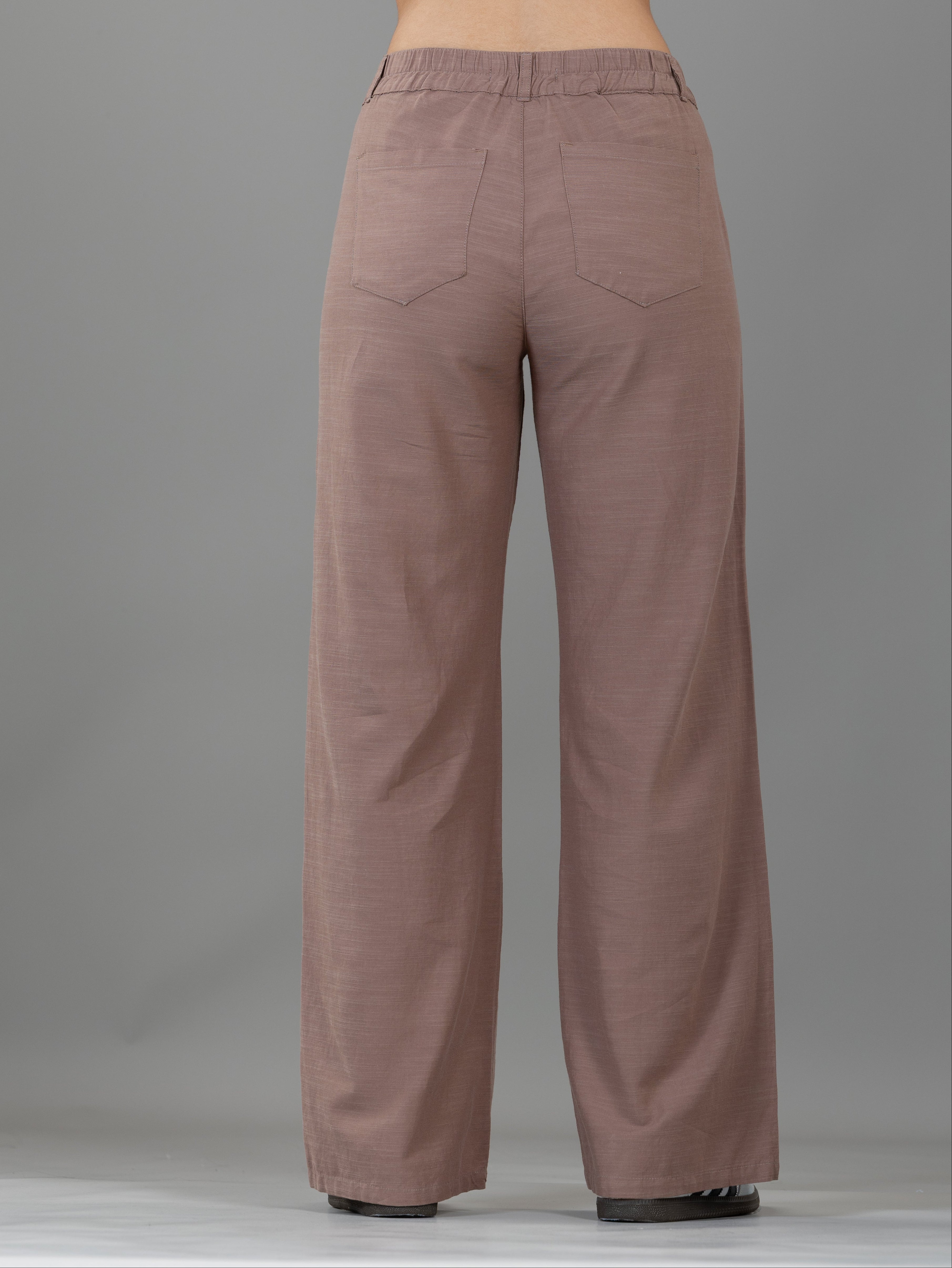 Pantalón Confort Café Wide Leg