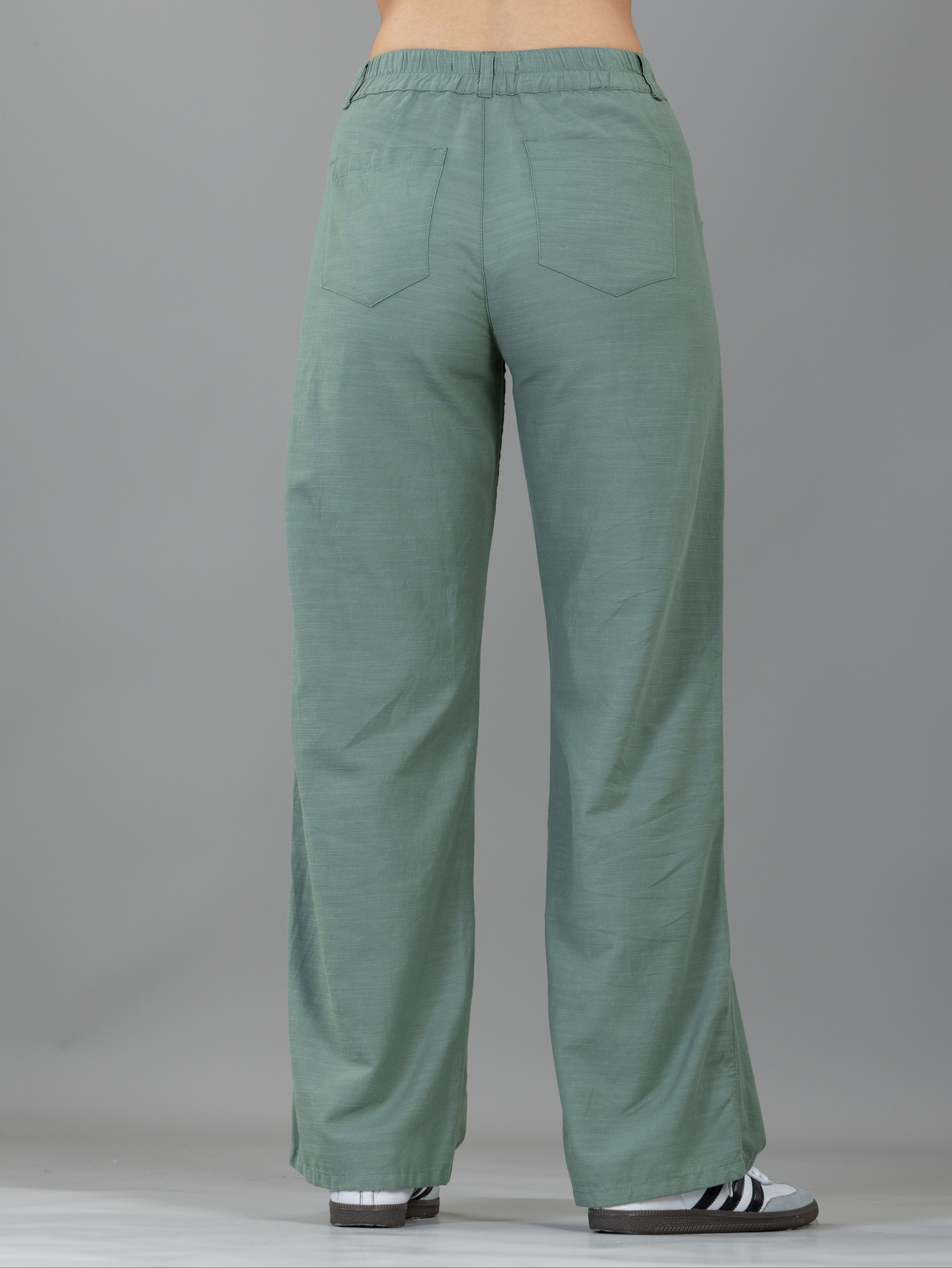 Pantalón Confort Verde Wide Leg