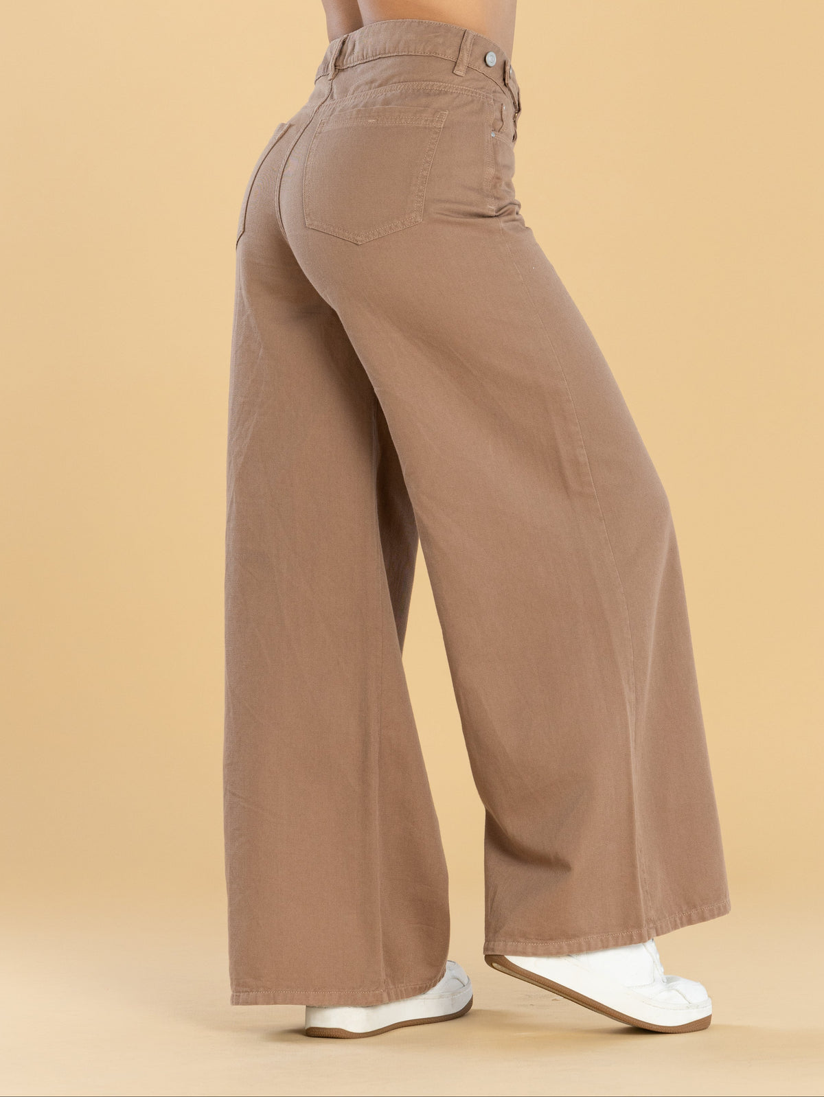 Pantalón Wide Leg Arena Ajustable En Cintura
