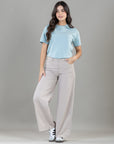 Pantalón Wide Leg Beige Ajustable En Cintura