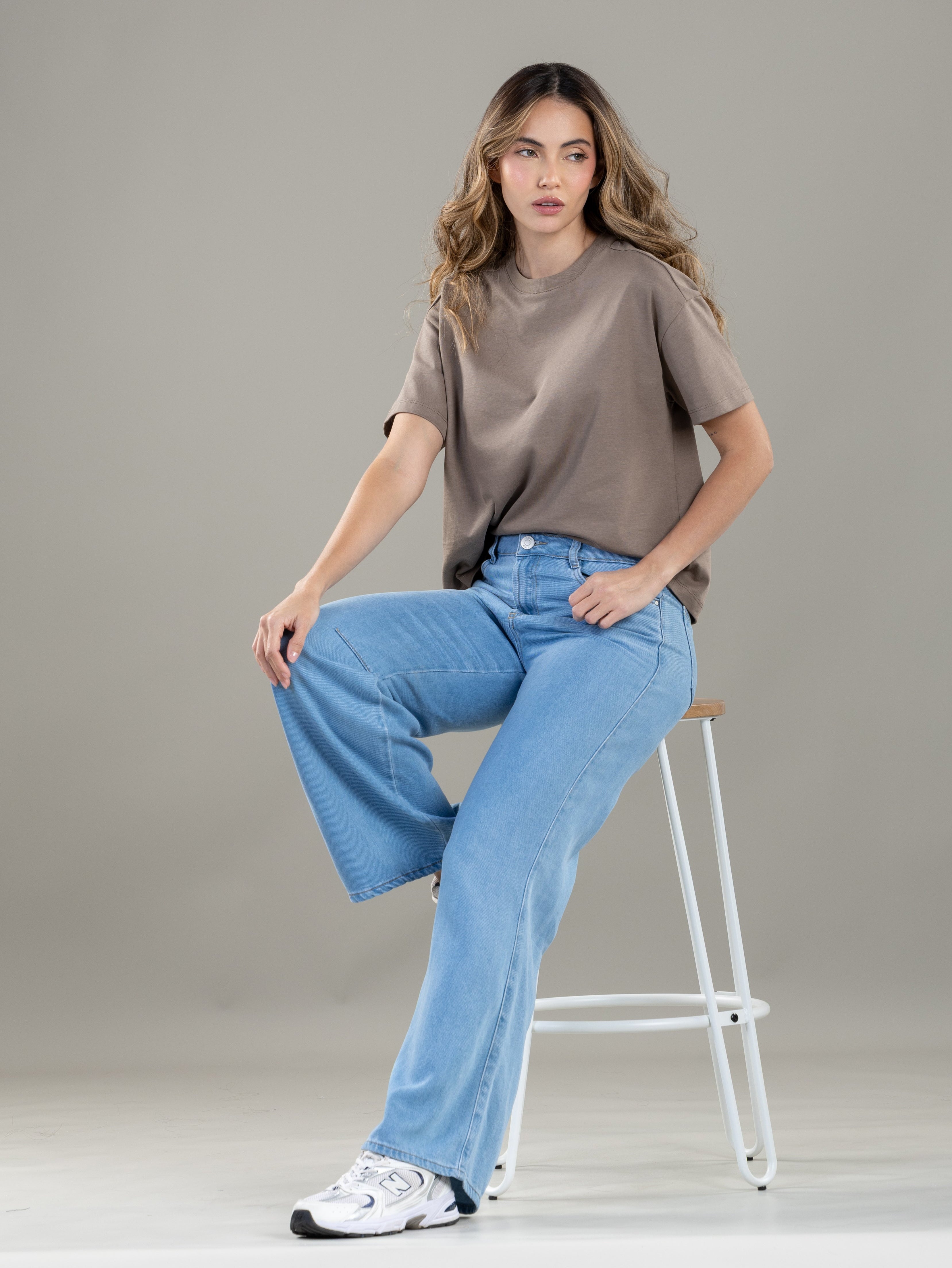 Jean Confort Azul Claro Wide Leg