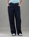 Pantalón Confort Azul Navy Wide Leg