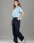 Pantalón Confort Azul Navy Wide Leg