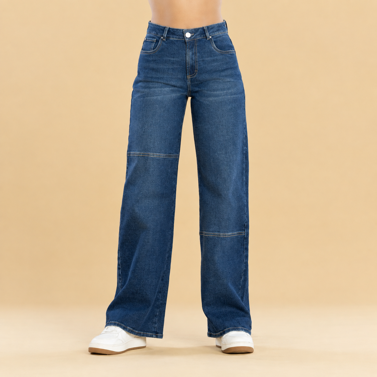 Jeans Confort Azul Oscuro Wide Leg Slim